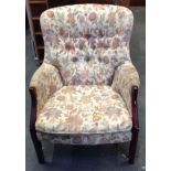 Button Back Upholstered Armchair