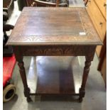 Carved Occasional Table with Shelf under