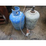 2x Gas Bottles - One with Burner