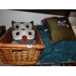 Wicker Basket and Cushions
