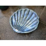 Glazed Bird Bath - Shell Form