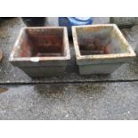 Pair of Square Terracotta Planters