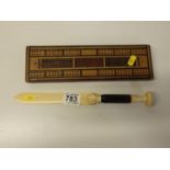 Cribbage Board and Bone Letter Knife