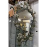 Modern Metal Framed Floral Mirror