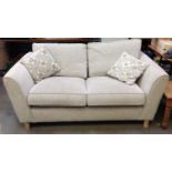 Upholstered Grey Fabric Two Seater Settee