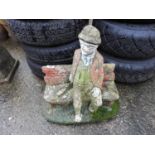 Concrete Garden Ornament - Man on Bench