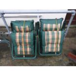 Pair of Folding Garden Chairs with Cushions