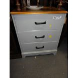 Painted Three Drawer Bedside