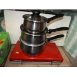 Saucepans and Camping Gas Stove