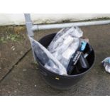 Rubber Bucket and Contents - Plastic Garden Fence etc