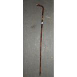 Walking Stick with White Metal Mounts