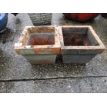 Pair of Square Terracotta Planters