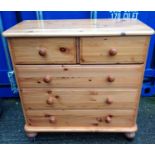 Pine Two over Three Chest of Drawers