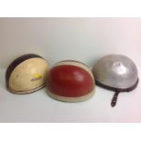 3x Vintage Motorcycle Helmets