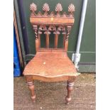 Wooden Chair With Decorative Carved Back