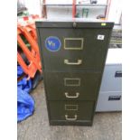 Vintage Three Drawer Metal Filing Cabinet