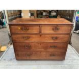 Victorian Mahogany Two over Three Chest of Drawers