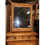 Pine Mirror with Trinket Drawers