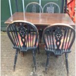 Table and 4x Wheel Back Chairs