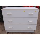 Modern White Chest of Three Drawers