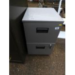Metal Two Drawer Filing Cabinet with Key