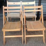 4x Folding Wooden Chairs
