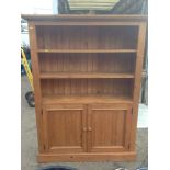 Solid Pine Bookshelves with Cupboard Under