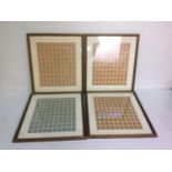 4x Framed Rhodesian Stamp Sheets