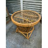 Bamboo Table with Glass Top