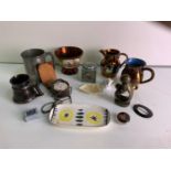 Quantity of Misc - Pewter Tankard, Thermometer and Light Metre etc