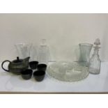 Japanese Style Teapot and Cups, Decanters etc