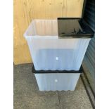 2x Plastic Storage Boxes