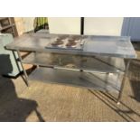 6ft Stainless Steel Table with Integral Electric Hob