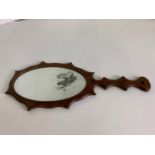 Victorian Hand Held Mirror - Worn Plate