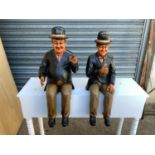 Seated Laurel and Hardy Figures - 65cm High