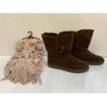 Scarf and Glove Set and Size 5 Boots - as New