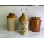 3x Stoneware Flagons etc