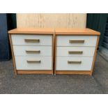 Pair of Stag Three Drawer Bedsides