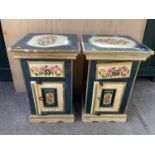 2x Painted Wooden Bedsides