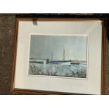 Framed Watercolour - Boats
