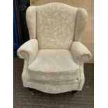 Upholstered Armchair on Castor Feet