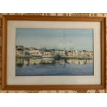 Framed Watercolour - Bideford Quay by Gordon Yates - 73cm x 52cm