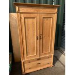 Stripped Pine Wardrobe - 103cm W x 50cm D x 178cm H