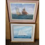 2x Framed Pictures - Ships