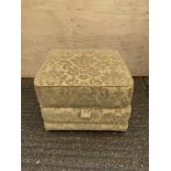 Footstool with Storage on Wheels and Contents - Cushions