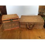 2x Vintage Sewing Baskets and Contents - Sewing Items etc