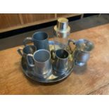 Pewter Tankards and Cocktail Shaker