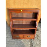 Mahogany Wall Shelves with Drawers - 50cm W