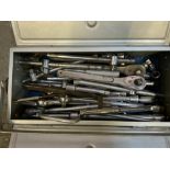 Tool Box and Contents - Half Inch Ratchets, Extension Bars etc