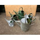 Quantity of Galvanised Watering Cans